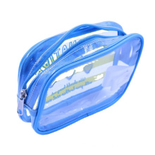 Custom UV print clear travel bag outside single PVC transparent cosmetic bag mack up cosmetic packing bag